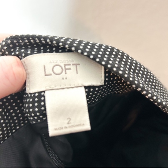 Ann Taylor LOFT Classic Black‎ & White Business Casual Office Pencil Skirt 2 - Picture 6 of 7